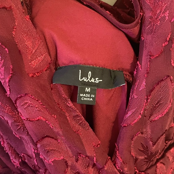 Lulus Make It Mesmerizing Wine Red Dress - Picture 5 of 6